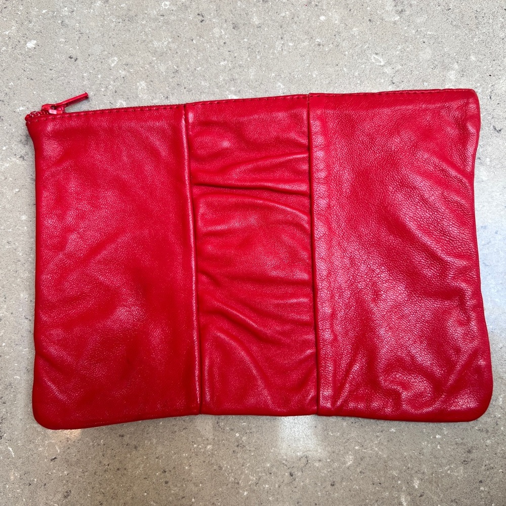 Chic Red Leather Clutch - you need this ! Add a pop of color & style to any look